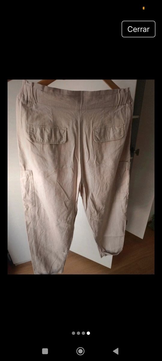 Pantalones Zara beige - tiro alto