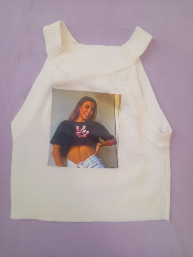 Top corto blanco personalizado