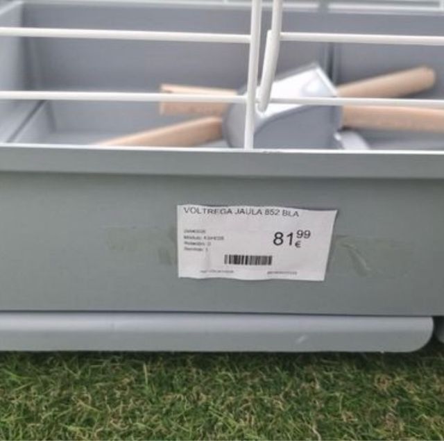 Jaula pajaros grande gris-blanca