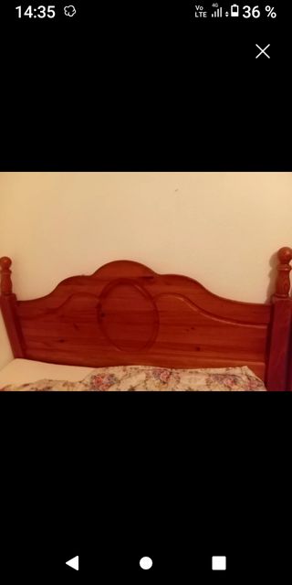 Cabezal y somier madera marrón