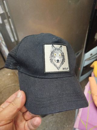 Gorra negra lobo worlf 