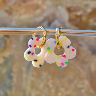 Pendientes arcilla polimérica multicolor