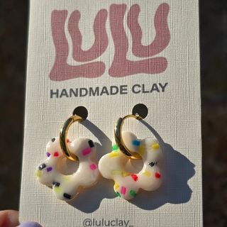 Pendientes arcilla polimérica multicolor