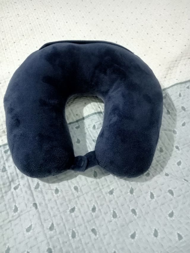 Cuscino da viaggio per il collo - blu e grigio