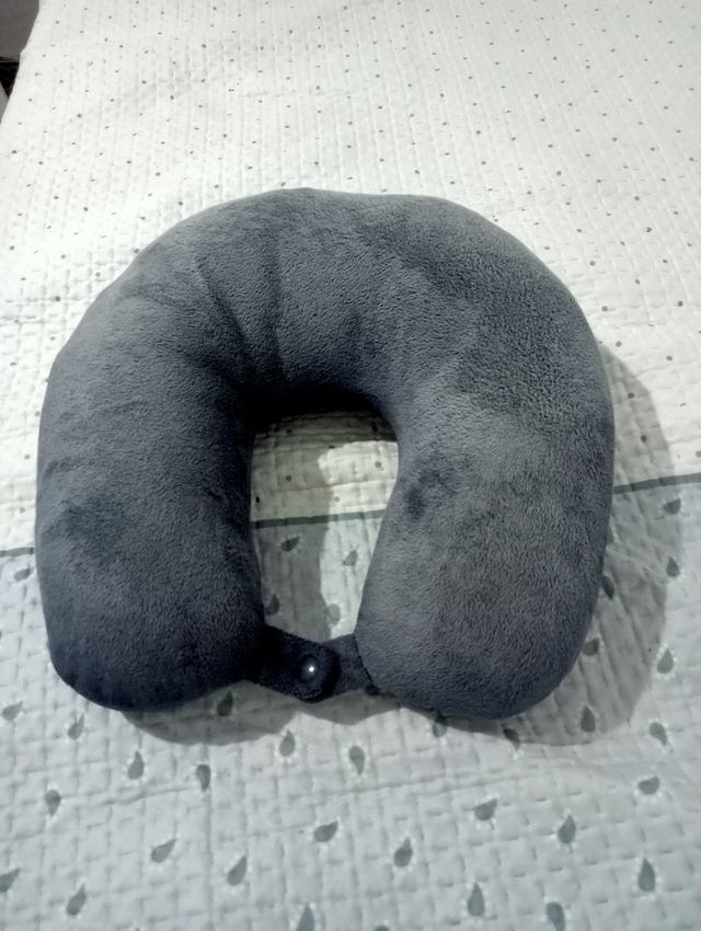 Cuscino da viaggio per il collo - blu e grigio