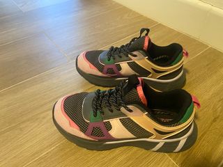 Zapatillas deportivas niña rosa-negras