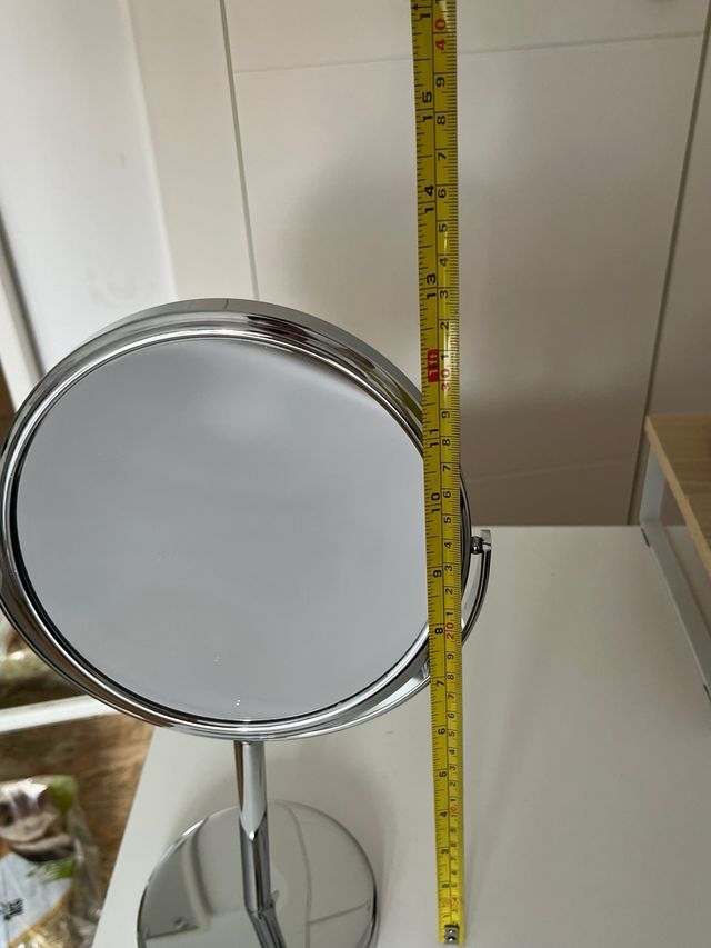 Espejo de mesa tocador plateado