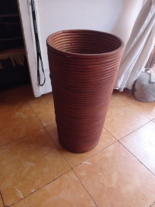 Macetero de mimbre plantas o paraguas