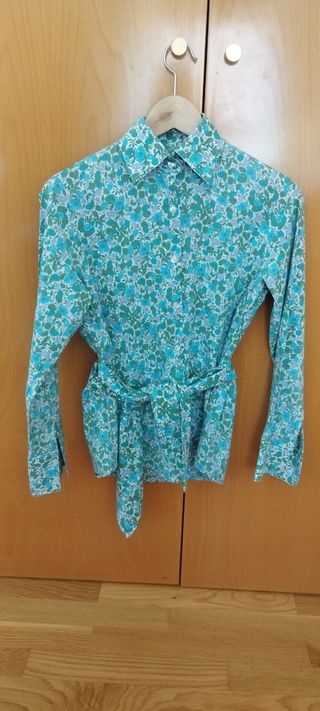 Camisa floral verde agua mujer,talla 40