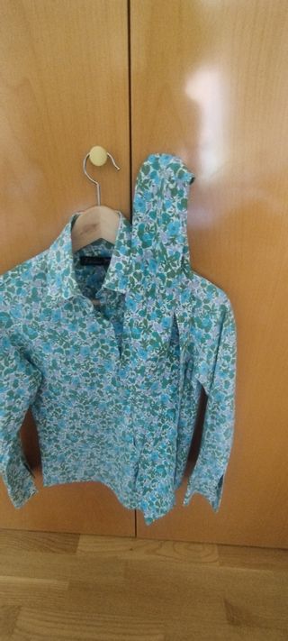 Camisa floral verde agua mujer,talla 40