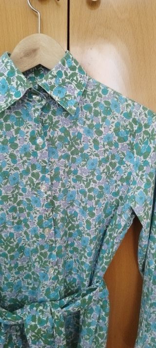 Camisa floral verde agua mujer,talla 40