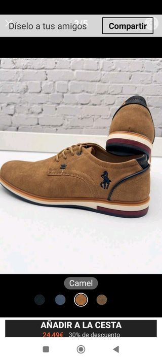 Zapatos casual hombre Camel 