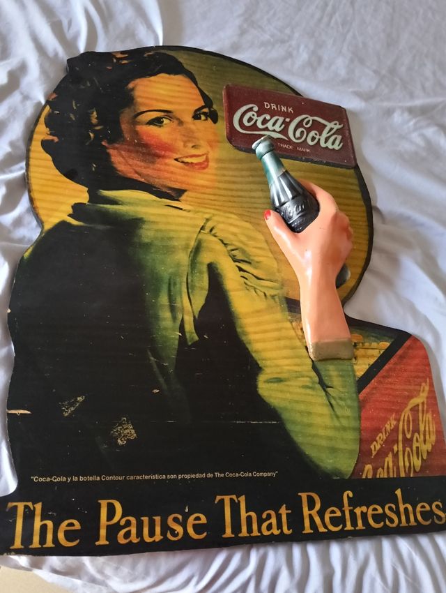 Cartel publicitario Coca-Cola vintage