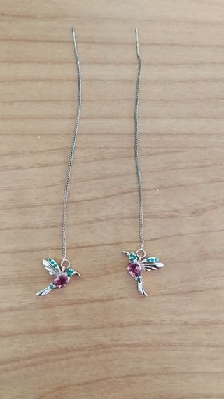 Pendientes largos colibríes