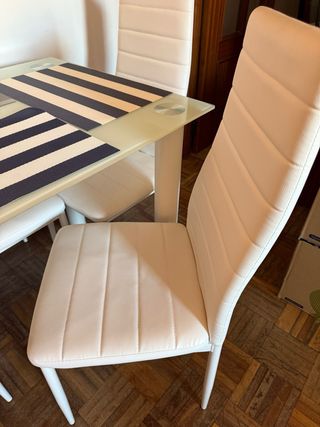 Mesa comedor cristal blanco
