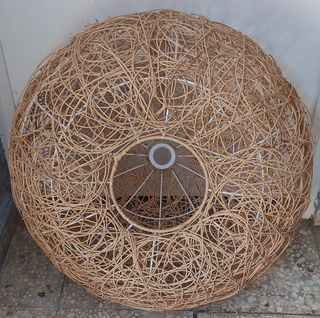 Lampara mimbre beige