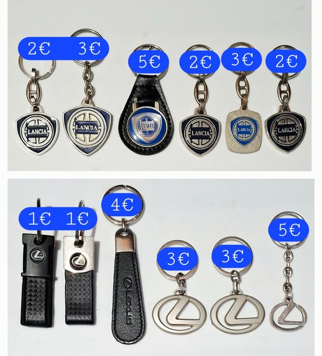 Portachiavi Lancia e Lexus della collezione vintage
