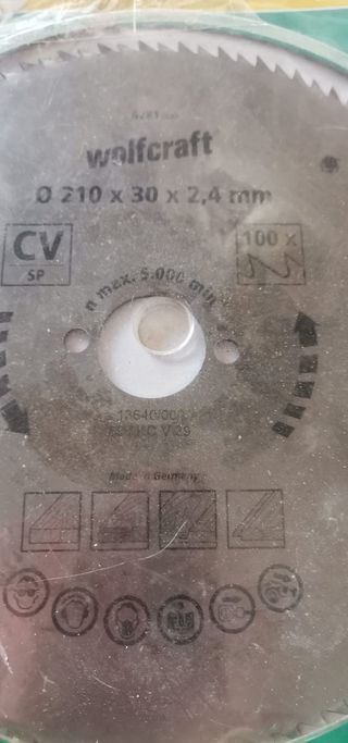 Disco Wolfcraft Ø210mm - Nuevo