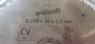 Disco Wolfcraft Ø210mm - Nuevo