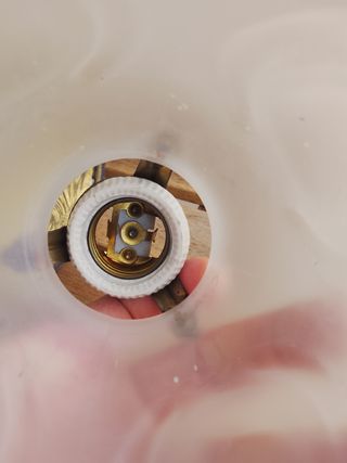 Aplique antiguo latón y cristal tulipa