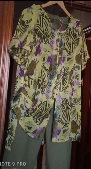 Blusa VENCA estampada - Verde|Amarillo