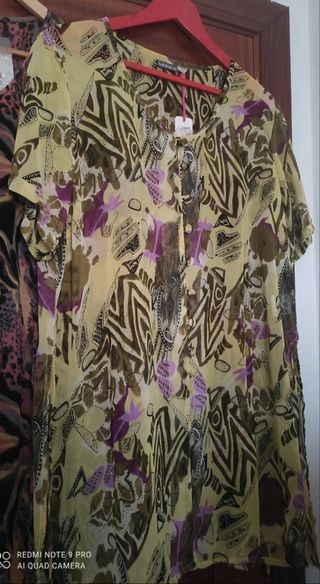 Blusa VENCA estampada - Verde|Amarillo