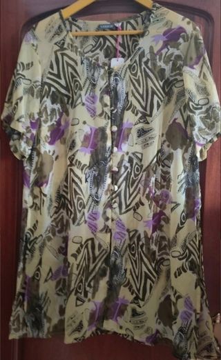 Blusa VENCA estampada - Verde|Amarillo