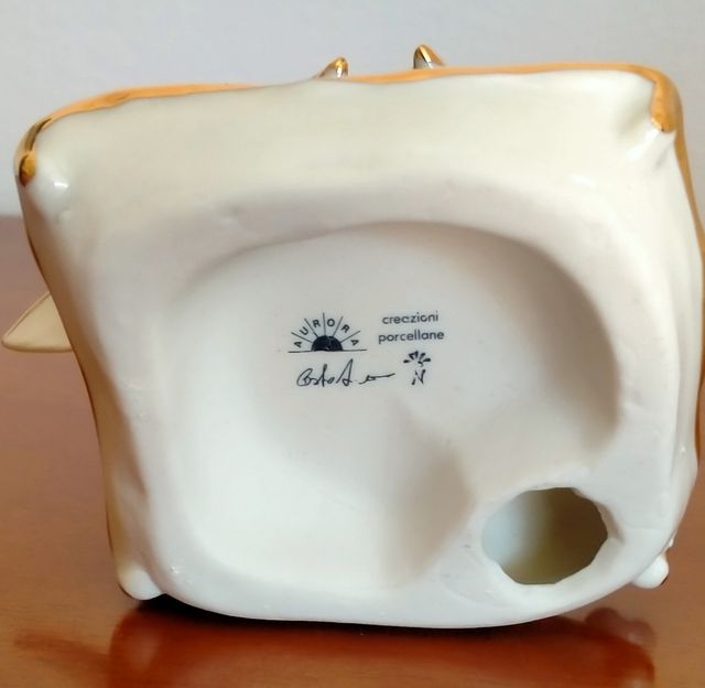 3 Colombe Ceramica Bianca Oro