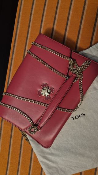Bolso Tous bandolera rosa piel vacuno