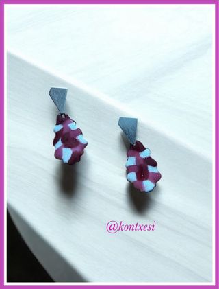 Pendientes Esmaltados Rosa Plata
#esmaltealfuego