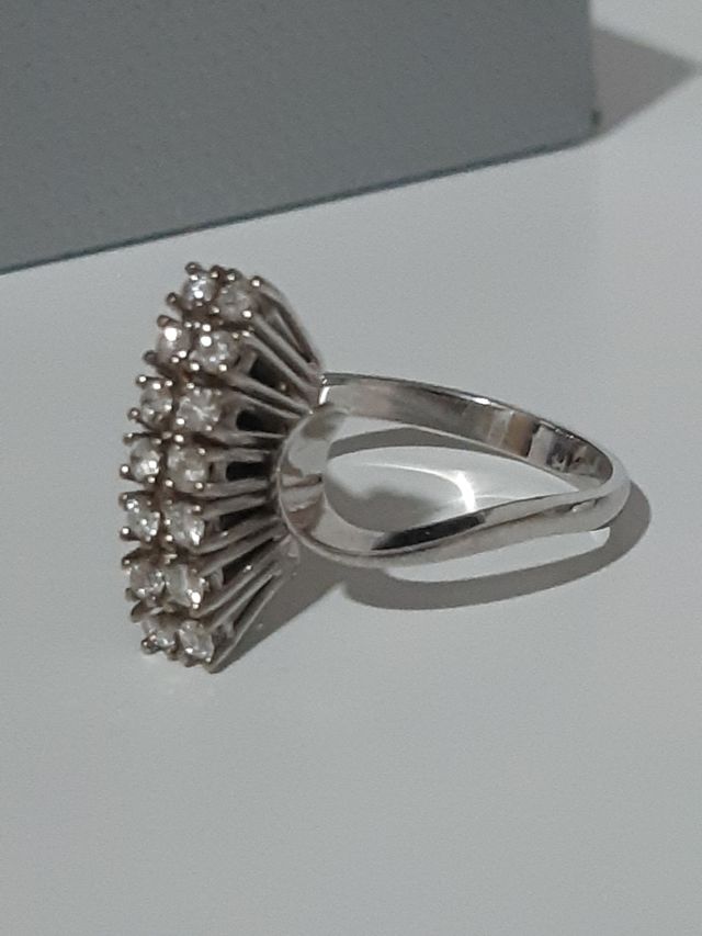 !Anillo oro blanco 18kt - Diamantes