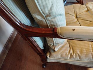 Sillón Luis XV beige y marrón