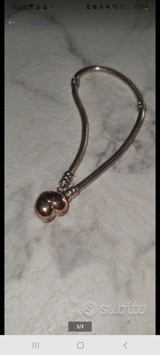 Bracciale Pandora 925 con Chiusura Cuore Oro