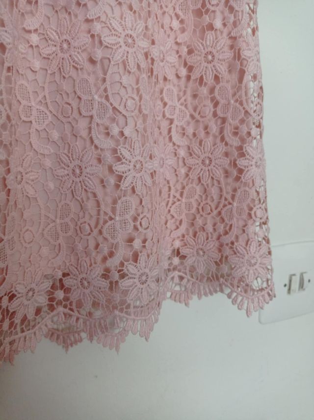 Vestido de encaje rosa claro talla 12 años
