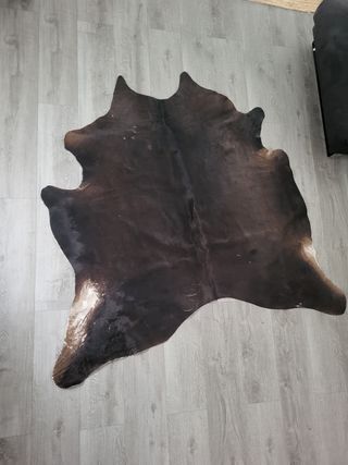 Alfombra piel vaca marrón-blanca