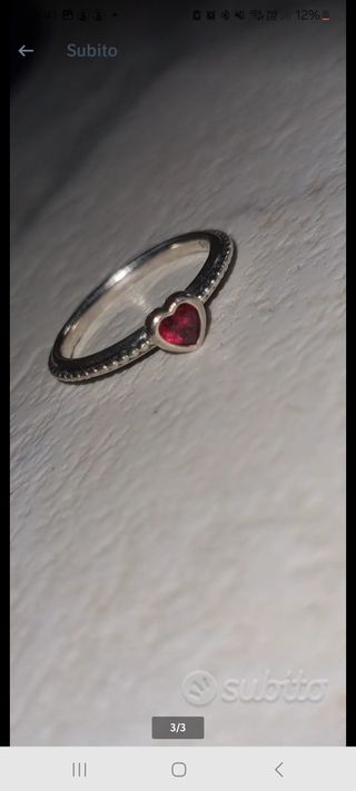 Anello Pandora cuore rosso 925