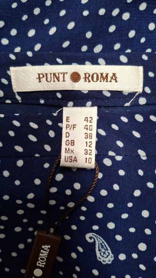 Falda Punt Roma azul - Talla XL (42)