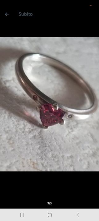 Anello Pandora 925 cuore rosso