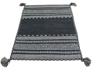 110x60 CM KILIM Lavabile In LAVATRICE Colore Nero