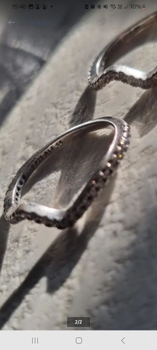 Anelli Pandora 925: coppia onde scintillanti