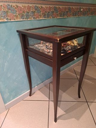 Tavolino vetrina legno - Arte Povera
