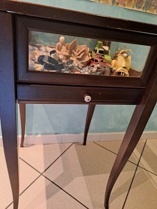 Tavolino vetrina legno - Arte Povera