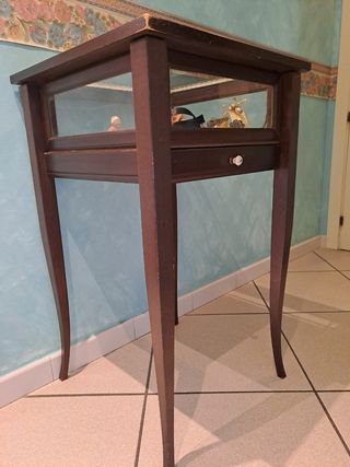 Tavolino vetrina legno - Arte Povera