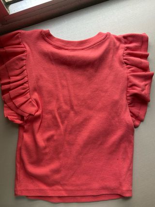 Top Zara rosa con volantes - Talla S