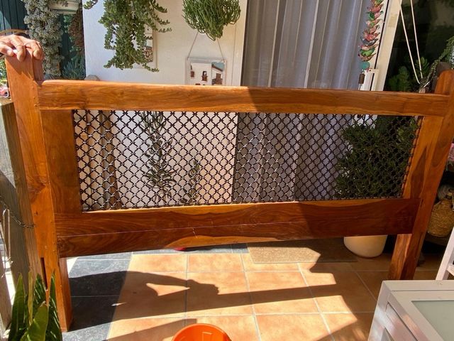 Cabecero cama madera maciza y metal de 1’85 cm