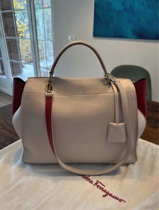 Borsa Salvatore Ferragamo Beige-Rossa