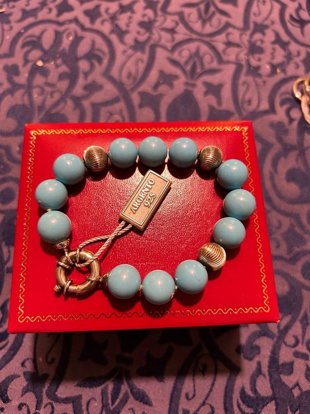Bracciale Argento Turchese Argento 925