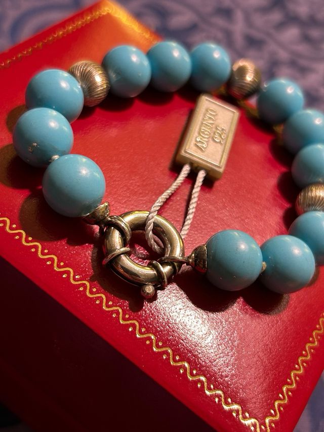 Bracciale Argento Turchese Argento 925
