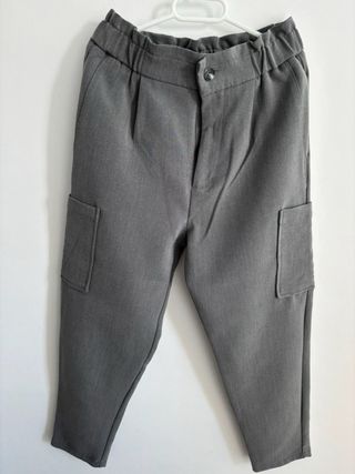 Pantalones Zara Gris - Cintura Goma