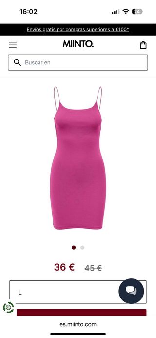 Vestido ONLY rosa - Talla L
